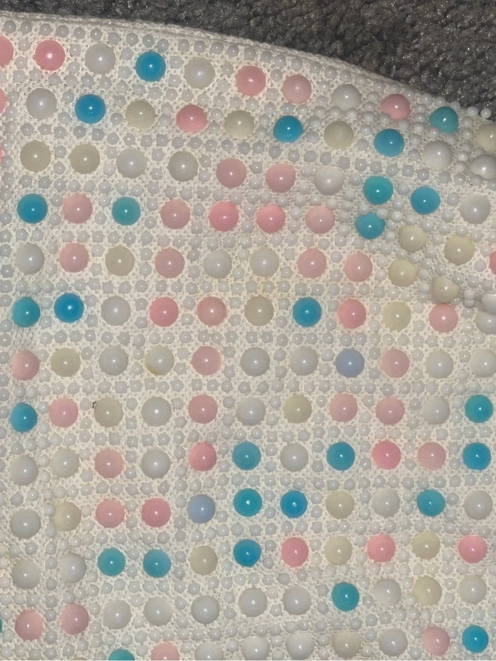 Vintage 60’s pastel bubble bead cosmetic bag